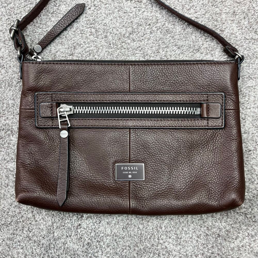 Fossil Brown Leather Dawson Crossbody shoulder bag